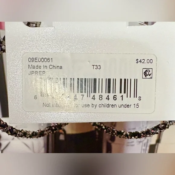 Karl Lagerfeld Sparkling Black Hoop Earrings NWT - Picture 5 of 5